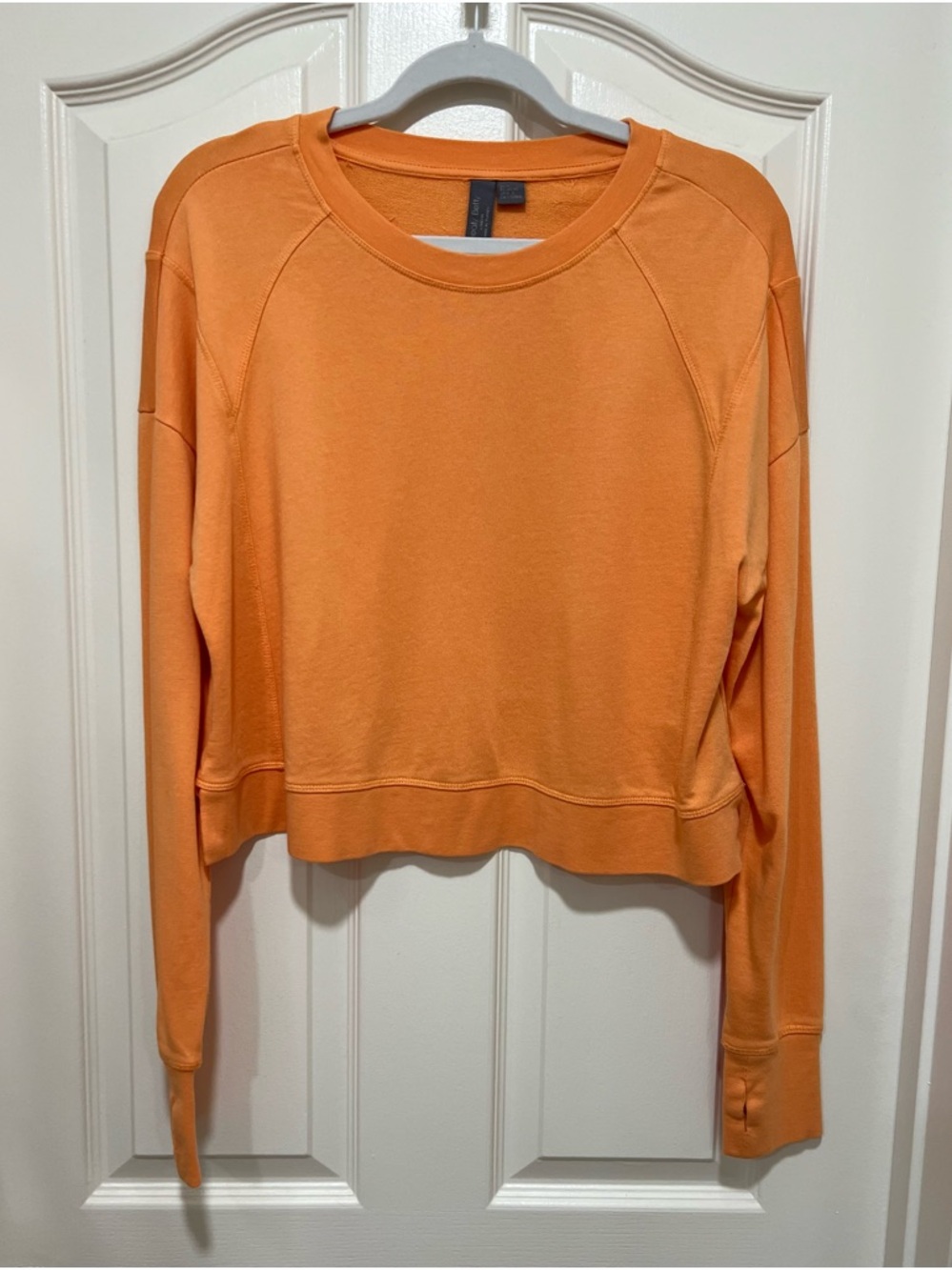 Sweaty Betty Orange Cropped Crewneck Sweatshirt